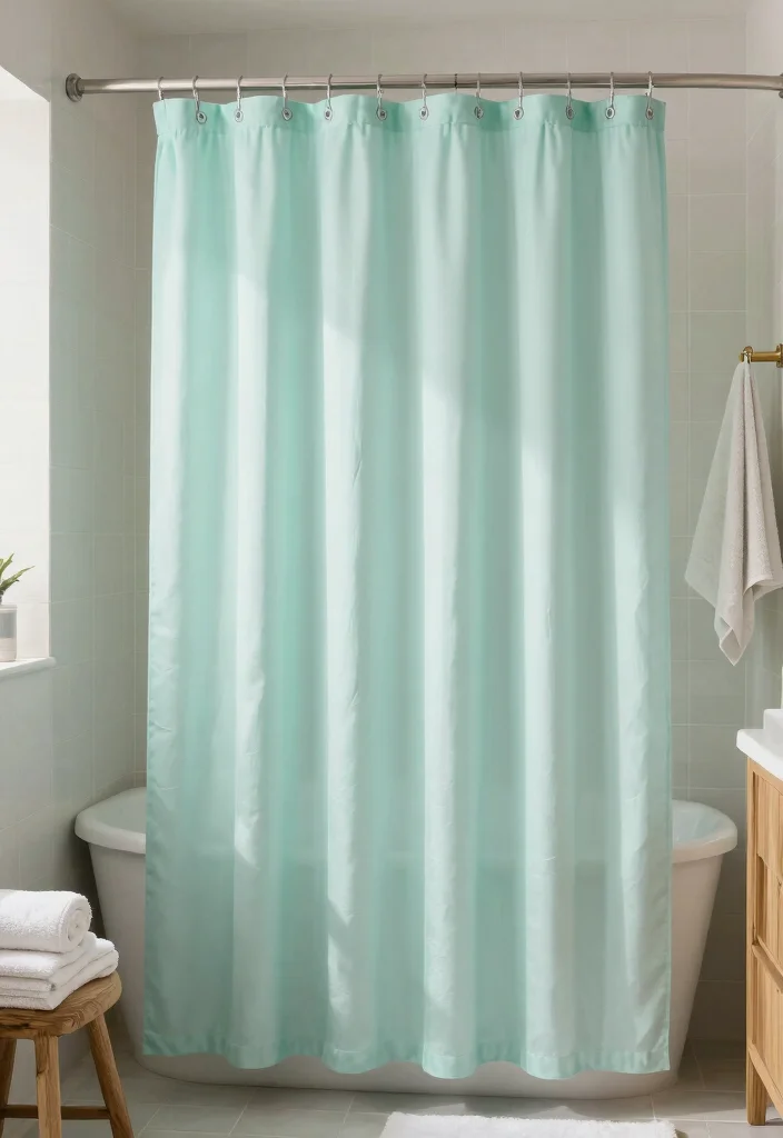 16 Tall Shower Curtains Ideas That Elevate Your Bathroom - 8. Soft Pastels for a Gentle Touch 1