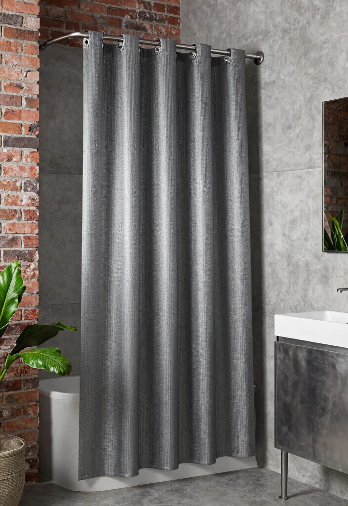16 Tall Shower Curtains Ideas That Elevate Your Bathroom - 9. Industrial Chic 1
