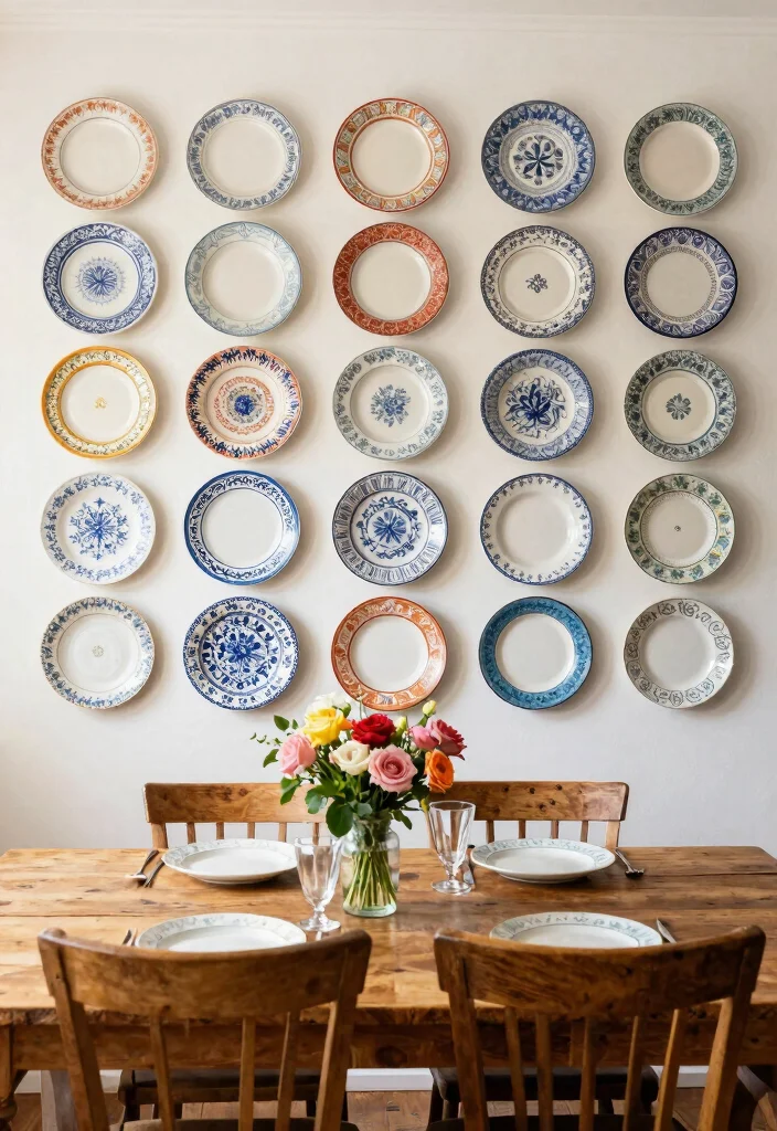 16 Wall Decor Crafts Ideas With Creative DIY Touch - 12. Vintage Plate Wall 1
