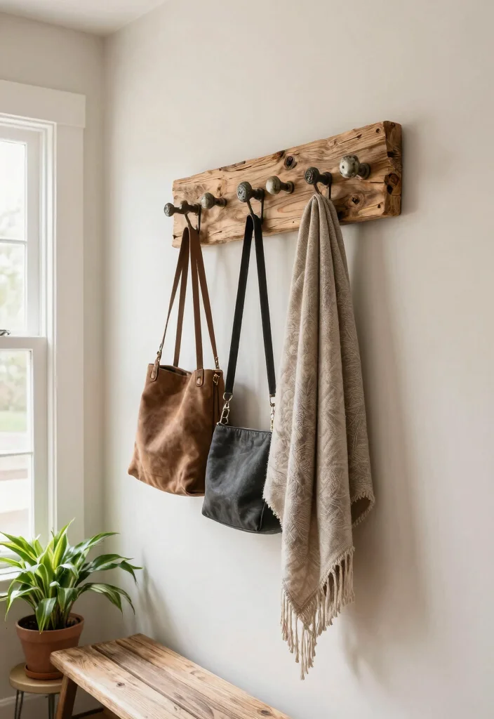 16 Wall Decor Crafts Ideas With Creative DIY Touch - 16. Handmade Wall Hooks 1