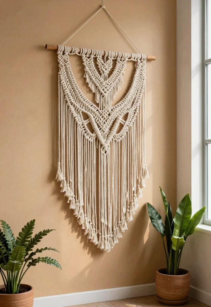 16 Wall Decor Crafts Ideas With Creative DIY Touch - 4. Macrame Wall Art 1