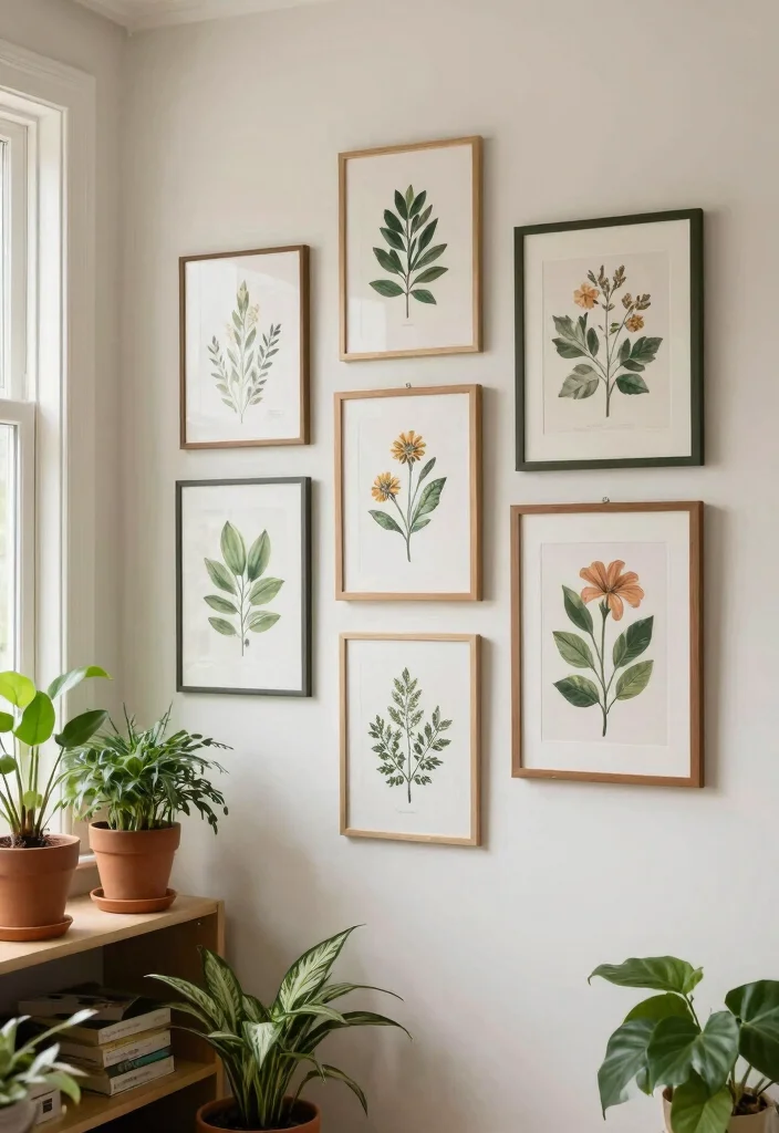 16 Wall Decor Crafts Ideas With Creative DIY Touch - 8. Framed Botanical Prints 1