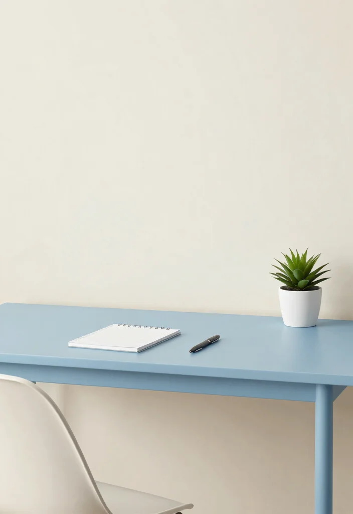 17 Blue Desk Setup Ideas With Clean Aesthetic Vibes - 5. Minimalist Workspace 1