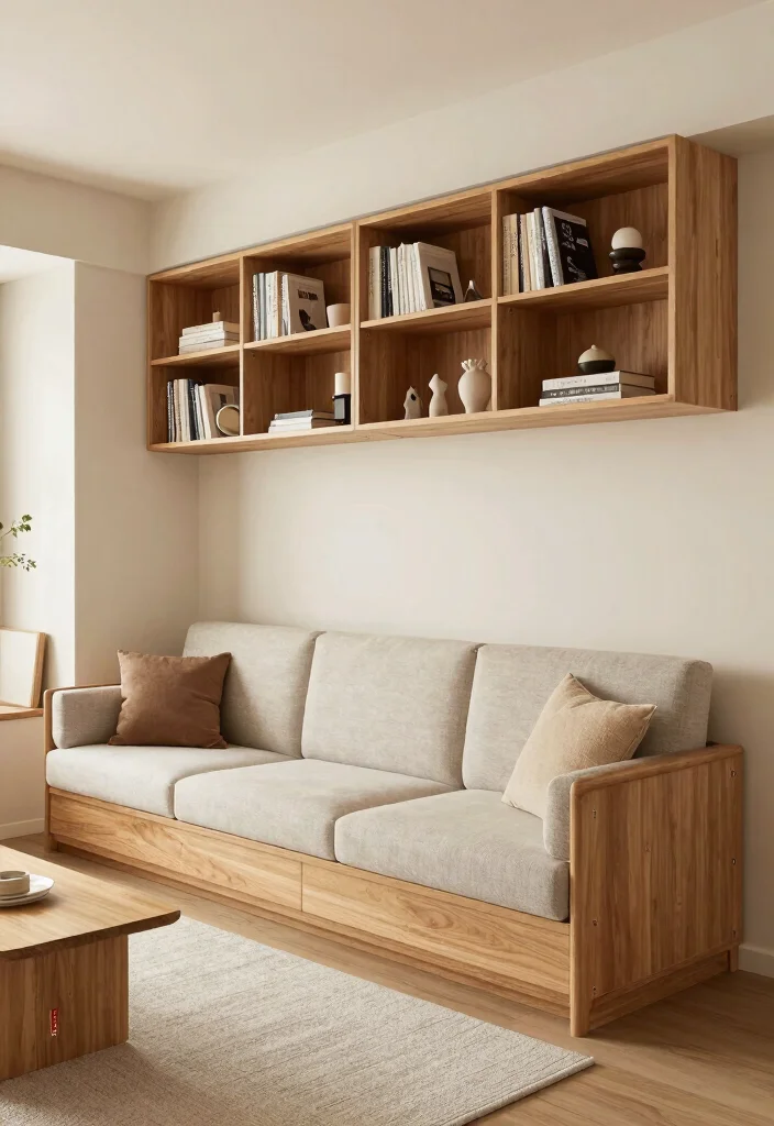 17 Bookshelf Above Couch Ideas That Elevate Your Living Room - 7. Multi-Functional Units 1