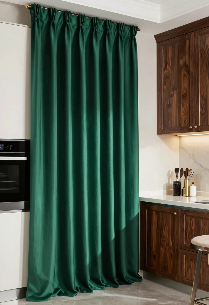 17 Curtains Kitchen Window Ideas With Charming Detail - 15. Elegant Silk Curtains 1