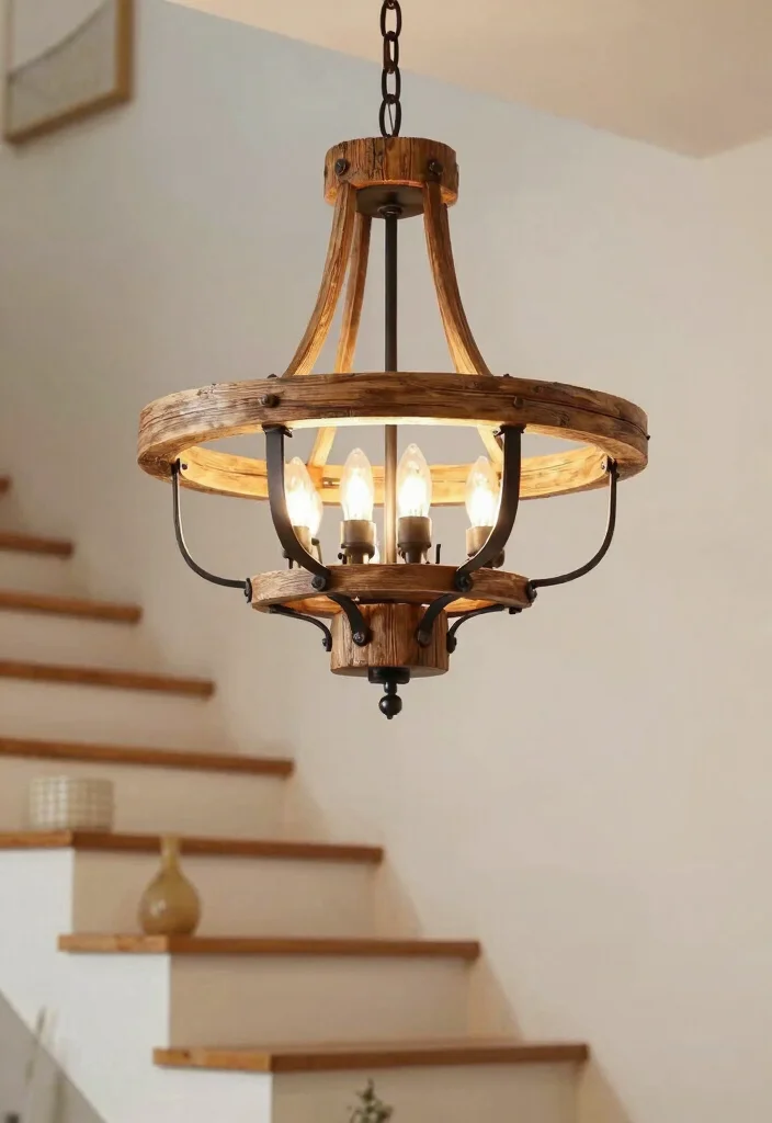 17 Staircase Chandelier Contemporary Ideas With Statement Glow - 14. Modern Farmhouse Fixtures 1