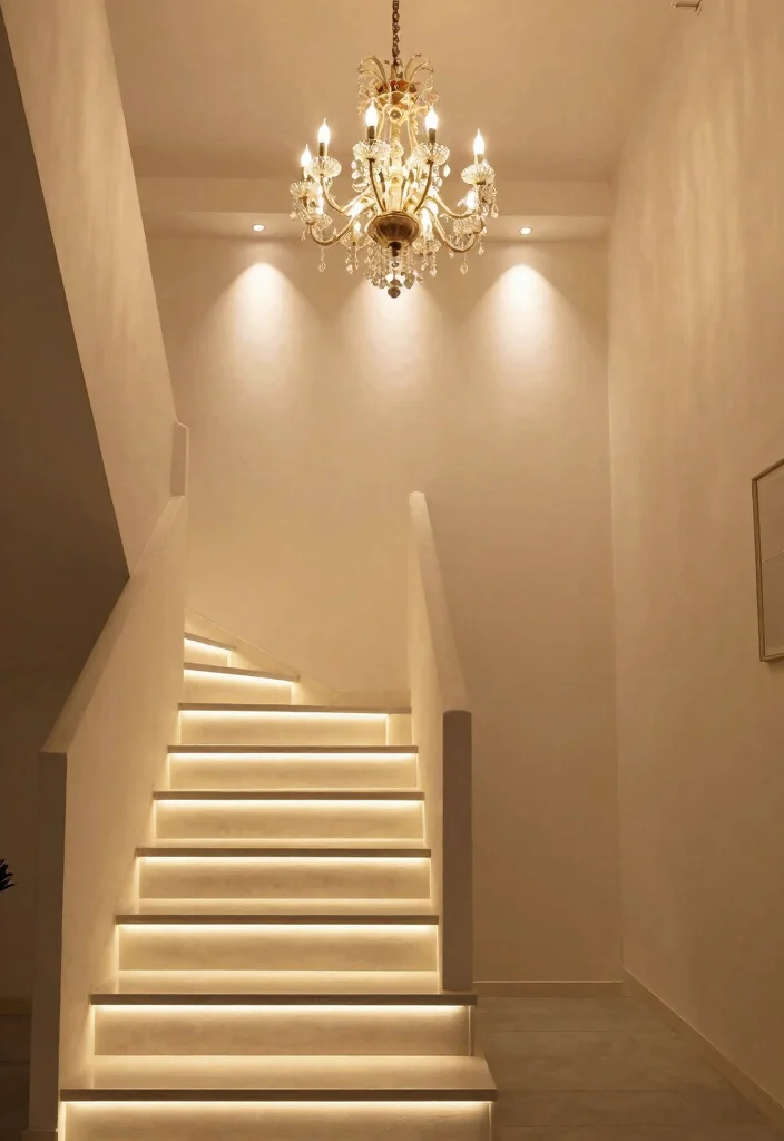17 Staircase Chandelier Contemporary Ideas With Statement Glow - 16. Chandelier Accents for Stairwells 1