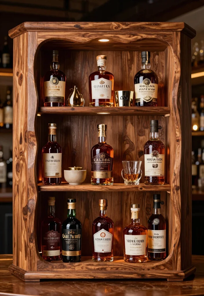 17 Whiskey Shelf Ideas With Bold Masculine Charm - 16. Custom-Made Displays 1