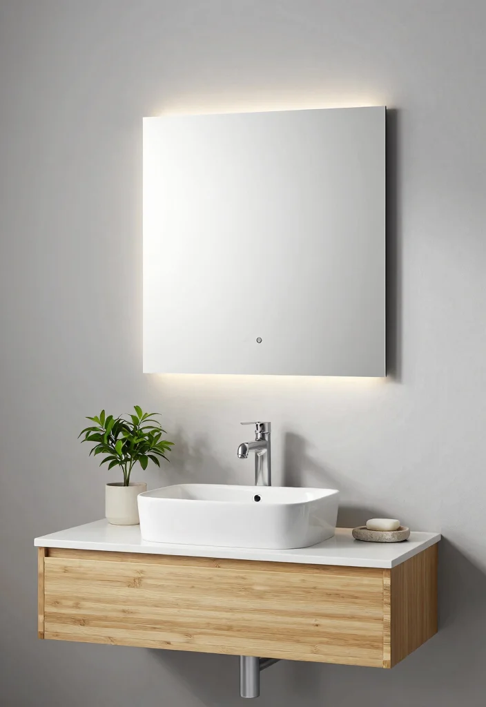 18 Bathroom Vanity and Mirror Ideas That Transform Your Space - 3. Minimalist Meets Sustainability 1