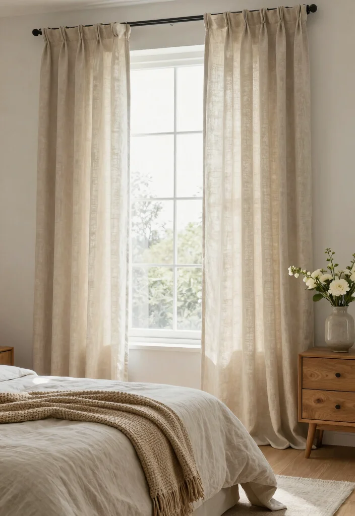18 Floor Length Curtains Ideas That Add Instant Elegance - 1. Cozy Linen for a Warm Touch 1