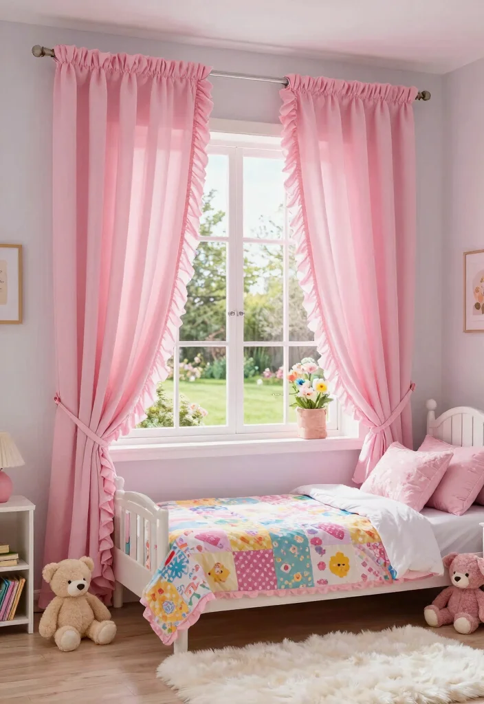 18 Floor Length Curtains Ideas That Add Instant Elegance - 11. Whimsical Ruffles for Playful Elegance 1