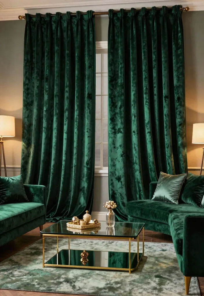 18 Floor Length Curtains Ideas That Add Instant Elegance - 2. Bold Velvet for a Luxurious Statement 1