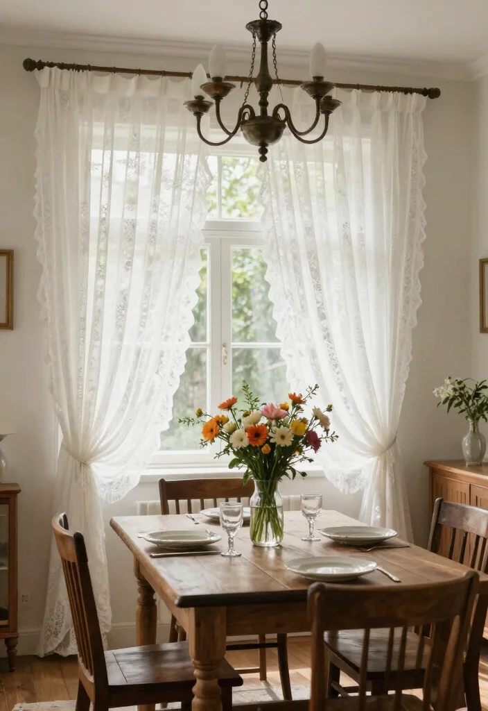 18 Floor Length Curtains Ideas That Add Instant Elegance - 7. Timeless Lace for Vintage Charm 1