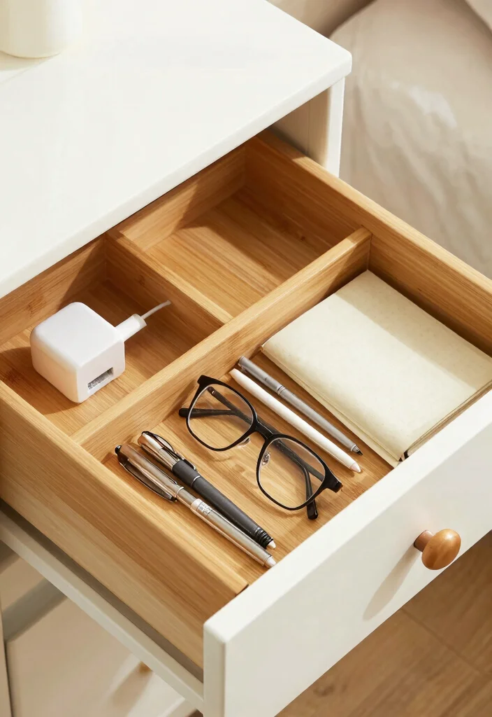 18 Nightstand Organization Ideas That Keep It Clutter Free - 1. Use a Drawer Organizer 1