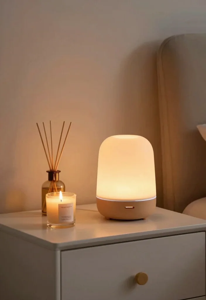 18 Nightstand Organization Ideas That Keep It Clutter Free - 14. Create a Calm Environment with Aromatherapy 1
