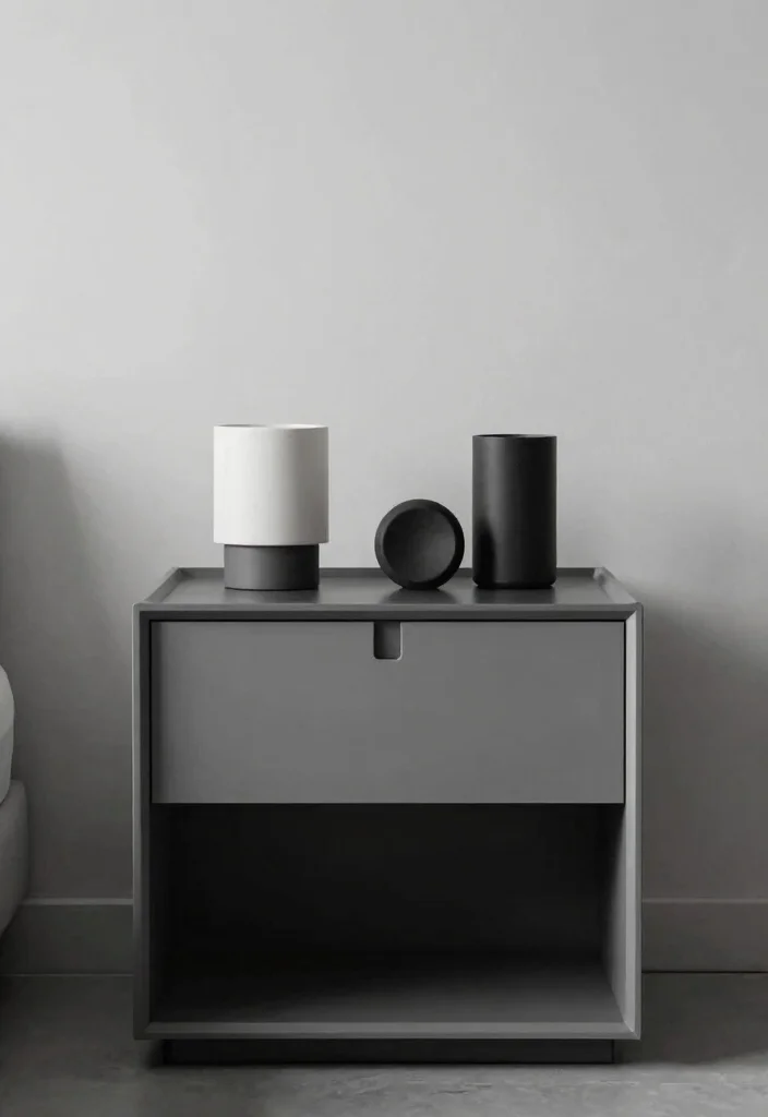 18 Nightstand Organization Ideas That Keep It Clutter Free - 16. Embrace Monochrome Styles 1