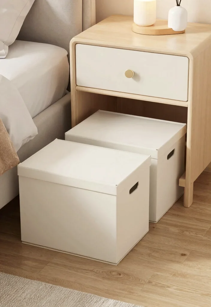 18 Nightstand Organization Ideas That Keep It Clutter Free - 17. Utilize Under-bed Storage 1