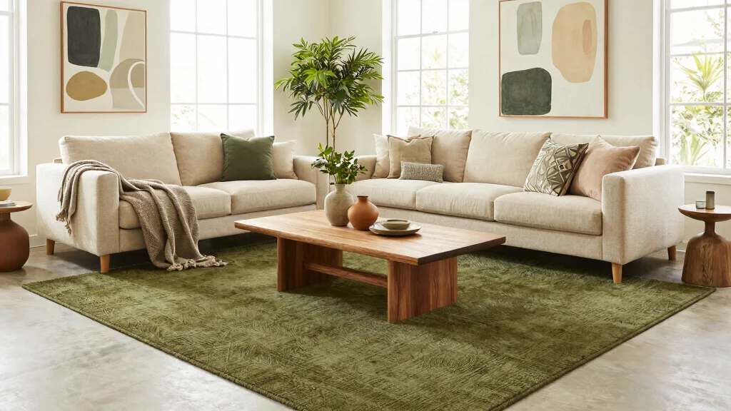 18 Olive Green Rug Ideas With Warm Modern Style