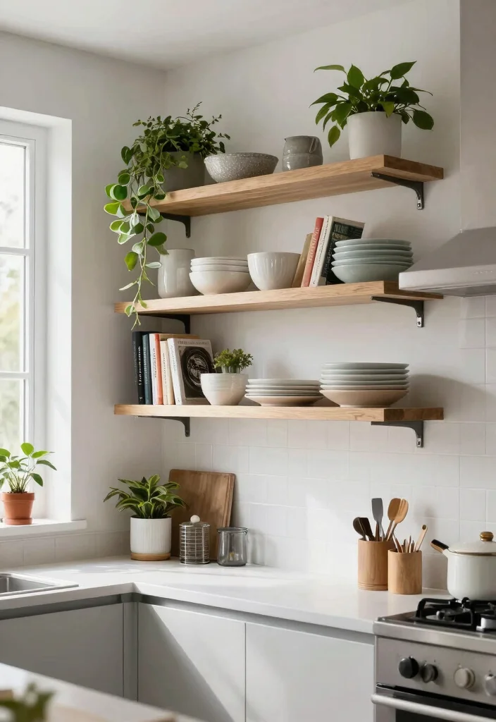 18 Small Bookshelf Ideas That Maximize Every Inch - 14. Open Shelving in the Kitchen 1