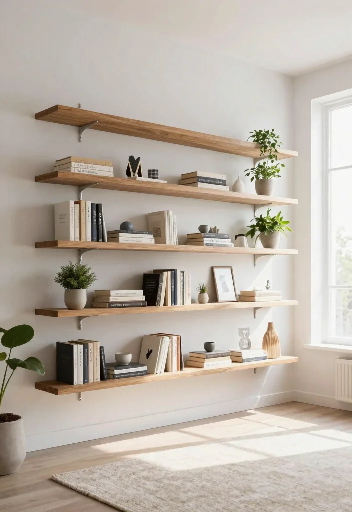 18 Small Bookshelf Ideas That Maximize Every Inch - 2. Floating Shelves for Minimalist Vibes 1