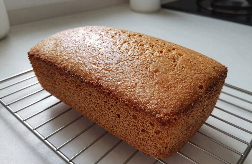 cake cooling on wire rack evenly