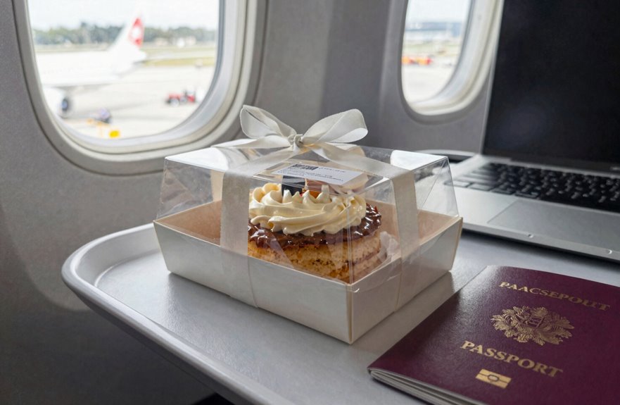 cake on plane allowed carry on box