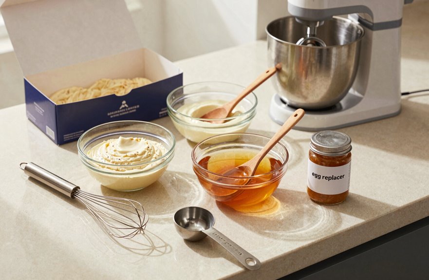 dry mix add egg replacer carefully