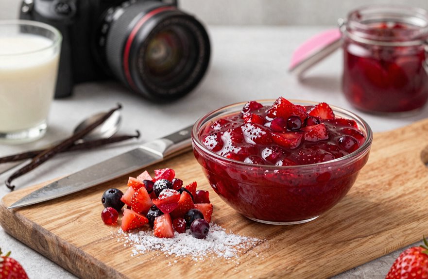 strawberries sugar cornstarch slurry